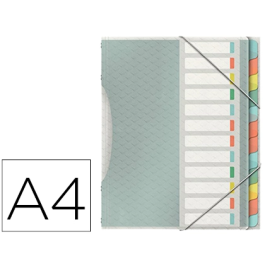 Esselte Carpeta Clasificadora Fuelle Polipropileno Transparente 12 Separadores Colores Cierre Gomas Elásticas DIN A4 325x265x45 mm Precio: 37.50000056. SKU: B1H2RDK55S