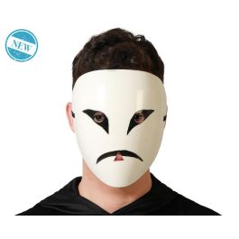 Máscara Rígida Blanca Enfadada con Cejas y Boca Negras - Ideal para Disfraces Siniestros, Mimos o Teatro Halloween Precio: 1.49999949. SKU: B1A83JMXVR