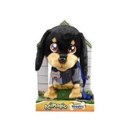 Bizak 64559091 Waggles, Mi Perrito Salchicha interactivo que camina, ladra, mueve la cola. Peluche suave, incluye correa