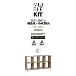 Inde Estantería Cubo 8 Compartimentos con Patas de Metal Moblekit 118x29x72 cm