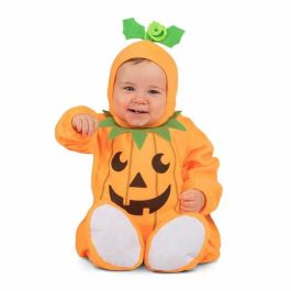 Disfraz pequeña calabaza gorro, mono con barriguita rellena y patucos talla 12-24 m