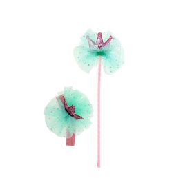 Inca Conjunto Princesa 3 Piezas Tutú, Varita y Diadema Corona Azul