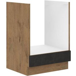 Mueble para horno ROCK - Melamina con decoración roble lancelot y gris matera - L60 x H82 cm Precio: 98.59000019. SKU: B1KP6L4KDQ