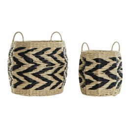 Cesta Balines DKD Home Decor Marron Claro Negro 30 x 30 x 30 cm Set de 2 Precio: 59.50000034. SKU: S3018545