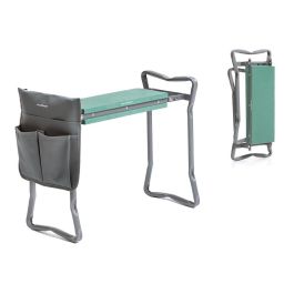 Inde Banco de Jardinería Plegable con Bolsa para Herramientas 58 x 27 x 12 cm