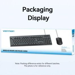 Vention KTYBG-EN Combo Teclado y Ratón con Cable USB-A, 104 Teclas (Inglés), Ratón 1000 DPI, Negro