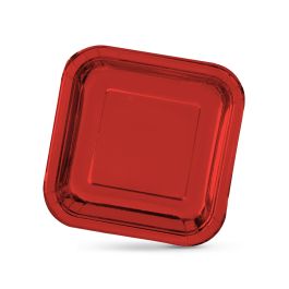 Set de 10 platos de cartón rojo cuadrados 23 cm Algon (18 Unidades) Set de 10 platos de cartón rojo cuadrados 23 cm Algon (18 Unidades)