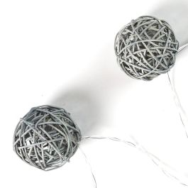 Home Deco Factory Guirnalda de 8 luces LED Ratán Gris, 2700K