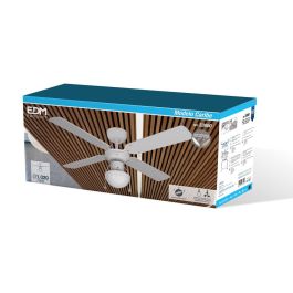 Edm Ventilador de techo modelo caribe, blanco, 50W, Ø102cm, 3 velocidades, con luz, 4 aspas