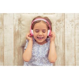Lenco HPB-110PK Auriculares Plegables Bluetooth para Niños Inalámbricos con Micrófono Rosa