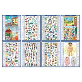 Juego conector aprendo inglés con 8 láminas de 352 preguntas mas puzzle de regalo 2x48 Juego conector aprendo inglés con 8 láminas de 352 preguntas mas puzzle de regalo 2x48