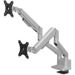 Neomounts DS70-250SL2 Soporte de Mesa para 2 Monitores 17-32" con Resorte de Gas 9kg Plata Ajustable Pinza/Atornillado