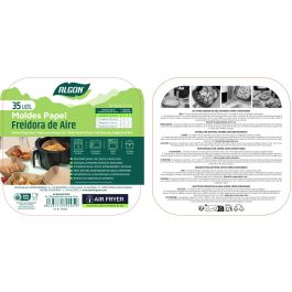 Inde Set 35 Bases Papel Airfryer Cuadradas 20 cm (24 Unidades)