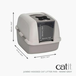 Catit Caja de Arena Cubierta JUMBO para Gatos, Tapa Elevable para Limpieza Fácil, Mantiene Privacidad y Arena Adentro 46x55x45 cm