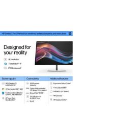 HP Monitor S7 Pro 727pk / 27" / 4K / HDMI-DisplayPort-USB(A)-USB(C) / Regulable Altura HP Monitor S7 Pro 727pk / 27" / 4K / HDMI-DisplayPort-USB(A)-USB(C) / Regulable Altura