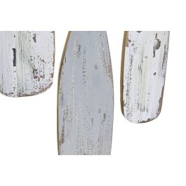 DKD Home Decor Decoración de Pared Estilo Atlántico con Remos de Madera Colores Gris, Blanco y Natural 60x40x5 cm