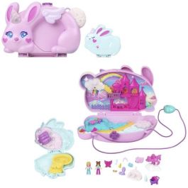Mattel Jft88 Estuche 2 en 1 Cofre-Bolso Polly Pocket Diversión con Conejitos, Muñecas y 12 Accesorios de Fantasía