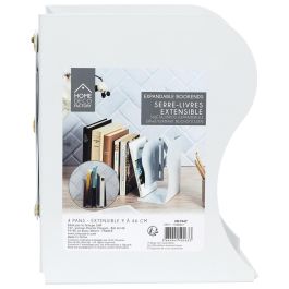 Home Deco Factory Sujetalibros Extensible Blanco Vallee Outlet 9-46 cm Práctico