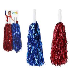 Pompones Rojo y Azul para Animadora o Carnaval Pack 2 Unidades Precio: 1.49999949. SKU: B1F6EFKJE4