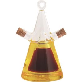 DKD Home Decor Aceitera Vinagrera Básicos 300ml Borosilicato y Corcho Transparente 9 x 18 x 10.5 cm