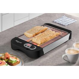 Tostador Plano Negro 600W Argon 35x6.5x21.5 cm (6 Unidades) Tostador Plano Negro 600W Argon 35x6.5x21.5 cm (6 Unidades)