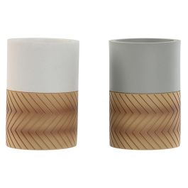 Vaso DKD Home Decor Blanco Gris 7 x 10.5 x 7 cm (2 Unidades) Precio: 14.17515. SKU: B1A7L9XF5K