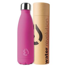Water Revolution Botella Térmica Fucsia 500ml Acero Inoxidable Antigoteo - 24h Frío / 12h Caliente, Libre BPA