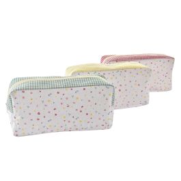 DKD Home Decor Neceser Shabby Vichy Algodón Poliéster Colores Surtidos 10 x 15 x 30 cm (12 Unidades)