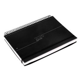 Agenda Espiral Liderpapel Olbia A4 2025 Dia Pagina Color Negro Papel 60 gr