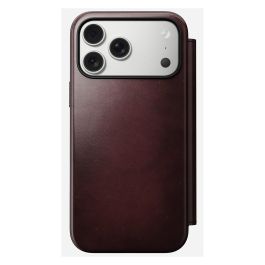 Nomad iPhone 17 Pro Max Folio de Cuero Moderno Chromexcel Borgoña