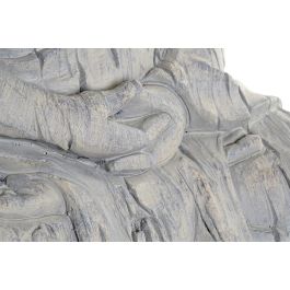 DKD Home Decor Figura Oriental de Buda para Decoración del Hogar, de Magnesia, Color Gris, 47 x 35 x 24 cm (Set de 2 Unidades)