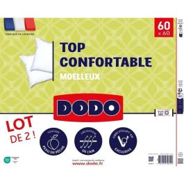 DODO - Juego de 2 almohadas - Cómodas - 60 x 60 cm - 100% poliéster VOLUPT'AIR - Blanco