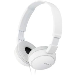 Sony MDR-ZX110W Auriculares con cable Jack 3.5mm, controladores de 30mm, diseño plegable, sonido preciso y almohadillas acolchadas, Blancos