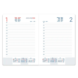 Liderpapel Icaria Agenda 2026 Día Página A5 Encuadernada Tapa Simil Piel Azul Claro Papel 70gr FSC