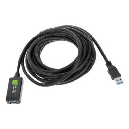 Techly Cable Extensor Activo USB 3.2 SuperSpeed+ con Repetidor de Señal 5m hasta 5 Gbps Negro Plug & Play para PC/Mac, encadenable hasta 15m
