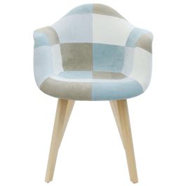 Silla Butaca Patchwork Azul Ciel Home Deco Factory