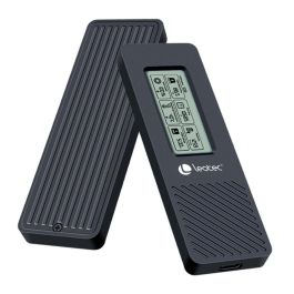 Leotec LEM2EXT01 Caja Externa para SSD M.2 NVMe con Pantalla LCD, USB-C 3.2 Gen 2 (10Gbps), compatible 2280 hasta 4TB, Aluminio