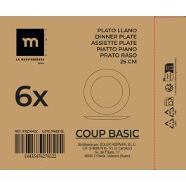 Plato Llano 25 cm Opal Coup Basic - La Mediterranea (36 Unidades)