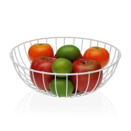 Frutero Versa Balbec Blanco Metal Acero Madera MDF 28 x 10 x 28 cm Frutero Versa Balbec Blanco Metal Acero Madera MDF 28 x 10 x 28 cm