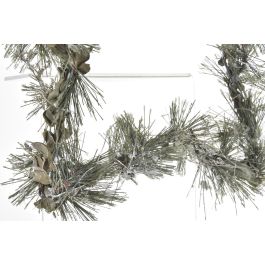 DKD Home Decor Decoración Colgante de Navidad para Puerta Alpina con LED Verde Marrón 5x42x60 cm (2 Unidades)