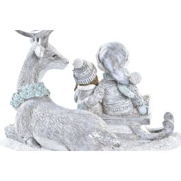 DKD Home Decor Figura de Navidad Reno Moderna de Resina Gris y Blanco 11x16x17 cm DKD Home Decor Figura de Navidad Reno Moderna de Resina Gris y Blanco 11x16x17 cm