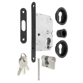 JANDEL Cerradura Puerta Corredera Redonda Negra - Kit Completo Precio: 27.95000054. SKU: B19TNET5W2