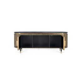 GINER Y COLOMER Mueble TV de Madera de Mango y Bronce 150 cm