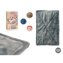 Alfombra para Mascota Mascow con 3 Bolas - 19x31x6.5 cm, Gris, Poliéster y Sisal (12 Unidades) Precio: 62.50000053. SKU: B1F6LB8WBG