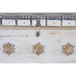 Giner y Colomer Baúl Madera de Mango Blanco Envejecido 57x100x40 cm