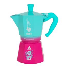 Bialetti Squid Game 6TZ Cafetera italiana de aluminio, 6 tazas, Azul y Rosa
