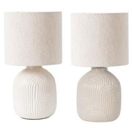 Lampara Sobremesa Urban DKD Home Decor Blanco Beige 18 x 34 x 18 cm (6 Unidades) Precio: 123.50000036. SKU: B19BY5V59T