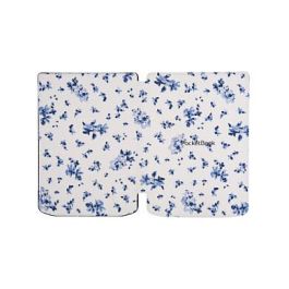 Pocketbook Funda Shell Series Verse + Carcasa Patrón Flores Blanco y Azul 6"