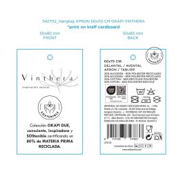 Vinthera Delantal de Cocina Okapi Due Reciclado Bicolor con Sello Oeko-Tex 60x75 cm