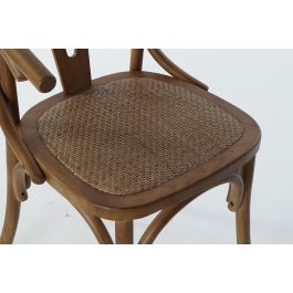 DKD Home Decor Silla Horeca Rustic fuyang Horeca cottage Olmo Ratan Marron 56 x 50 x 76 cm (2 Unidades)